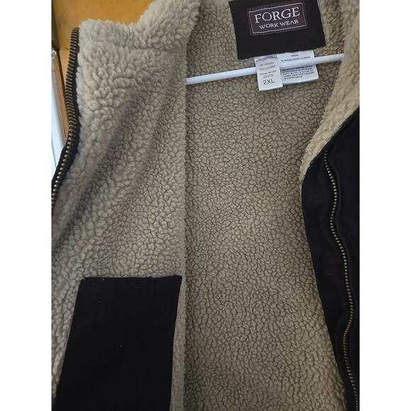 Forge Canvas Vest Sherpa Lined Full Zip Duck Warm Winter Vest 2X Purple Womens - Picture 4 of 7